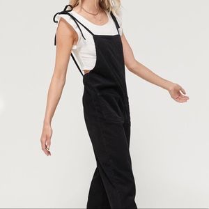 Urban Outfitters Black Tied Corduroy Jumpsuit